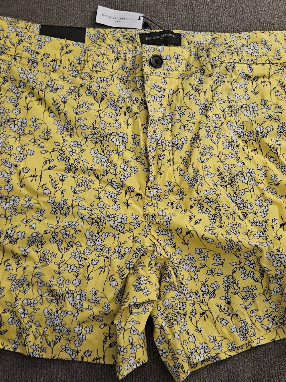 Banana Republic Yellow Floral Print Shorts